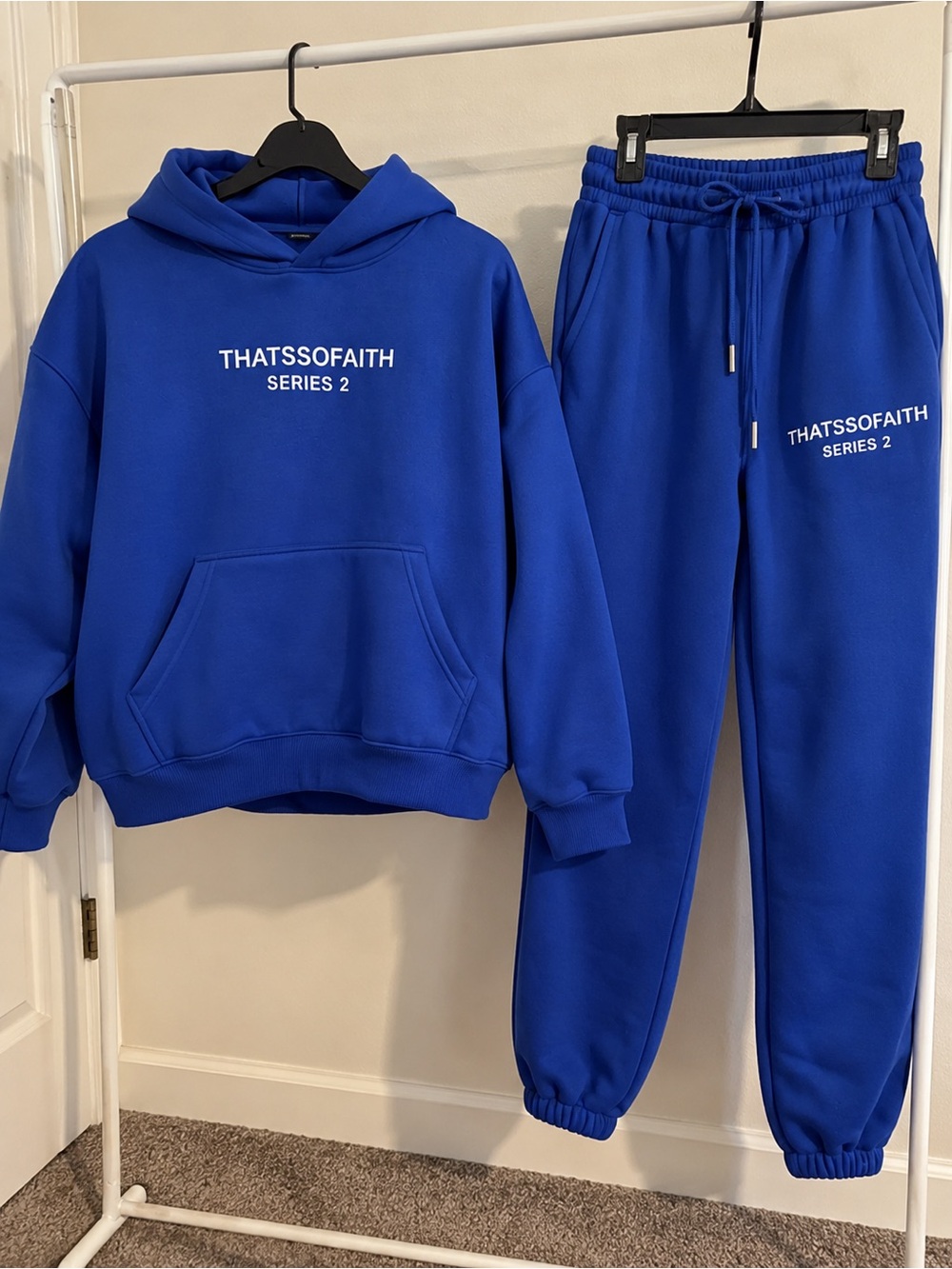Kids Blue Hoodie & Jogger Pajama Set